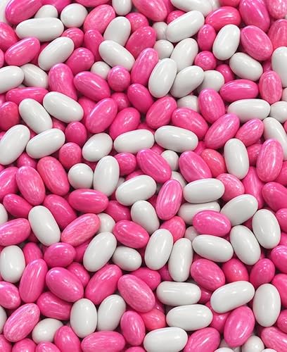 Pink White Licorice Pastels Candy - 1 lb Fresh Bulk Bag of Soft Chewy Bite Size Candy Shell Licorice Pieces