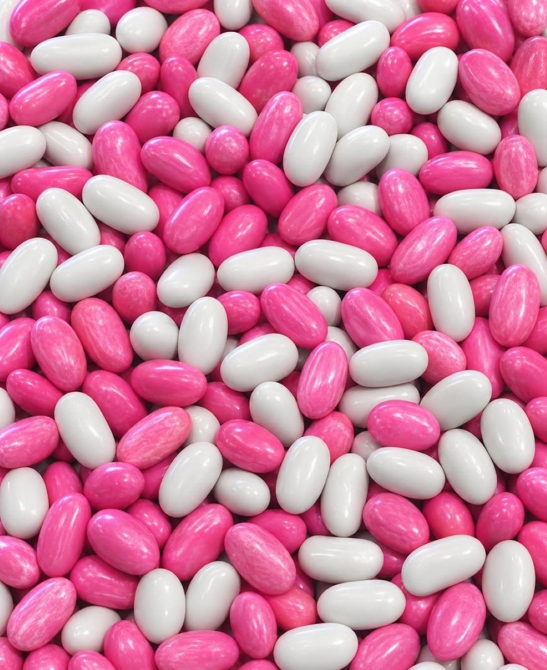 Pink White Licorice Pastels Candy - 1 lb Fresh Bulk Bag of Soft Chewy Bite Size Candy Shell Licorice Pieces