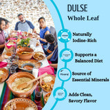 Aqua Veggies Organic Dulse Whole Leaf - Sun-Dried Atlantic Seaweed from Bay of Fundy - Iodine-Rich Vegan Superfood - B6, B12, Iron, Calcium, Magnesium