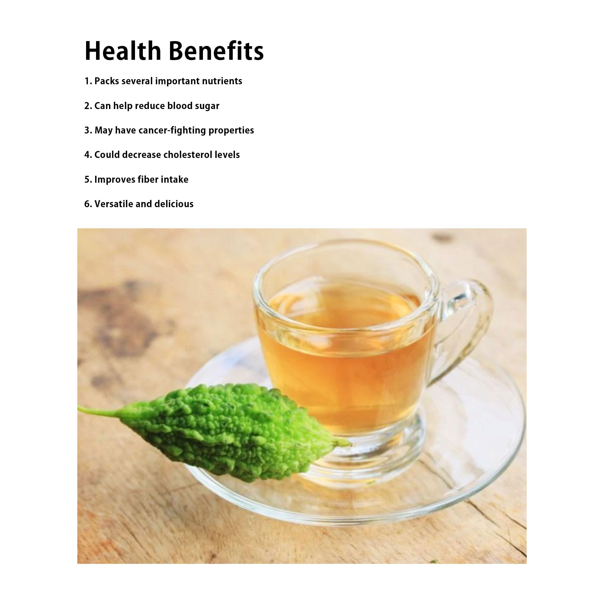 FREENONG 100% Organic Korean Bitter Melon Tea, Pure Herbal Tea, Caffeine-Free, No Additives, 65g