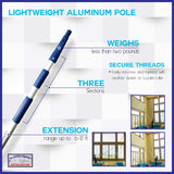 Cobweb Duster with Extension Pole, Plus Size Microfiber Ceiling Fan Duster Extendable 20 feet Reach, 3-Stage Aluminum Telescoping Pole Long Handle