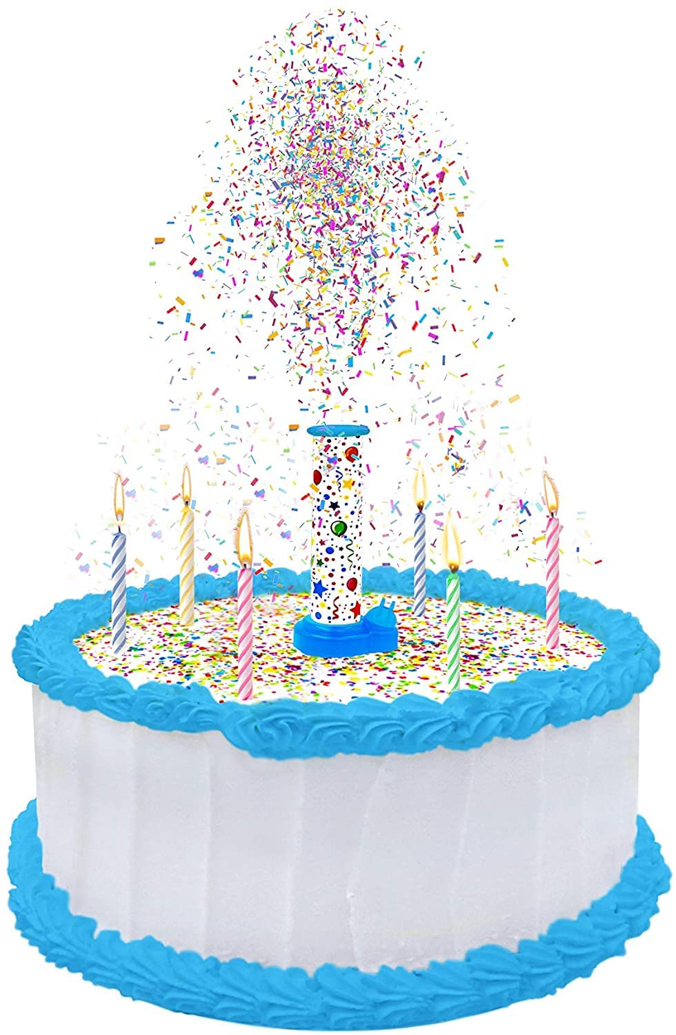 BEST PARTY EVER! Confetti Candle Cake Topper, Shower Cakes in Edible Sprinkles, Fun Way to Celebrate Birthdays, Parties and More, 2-Pack, Pink