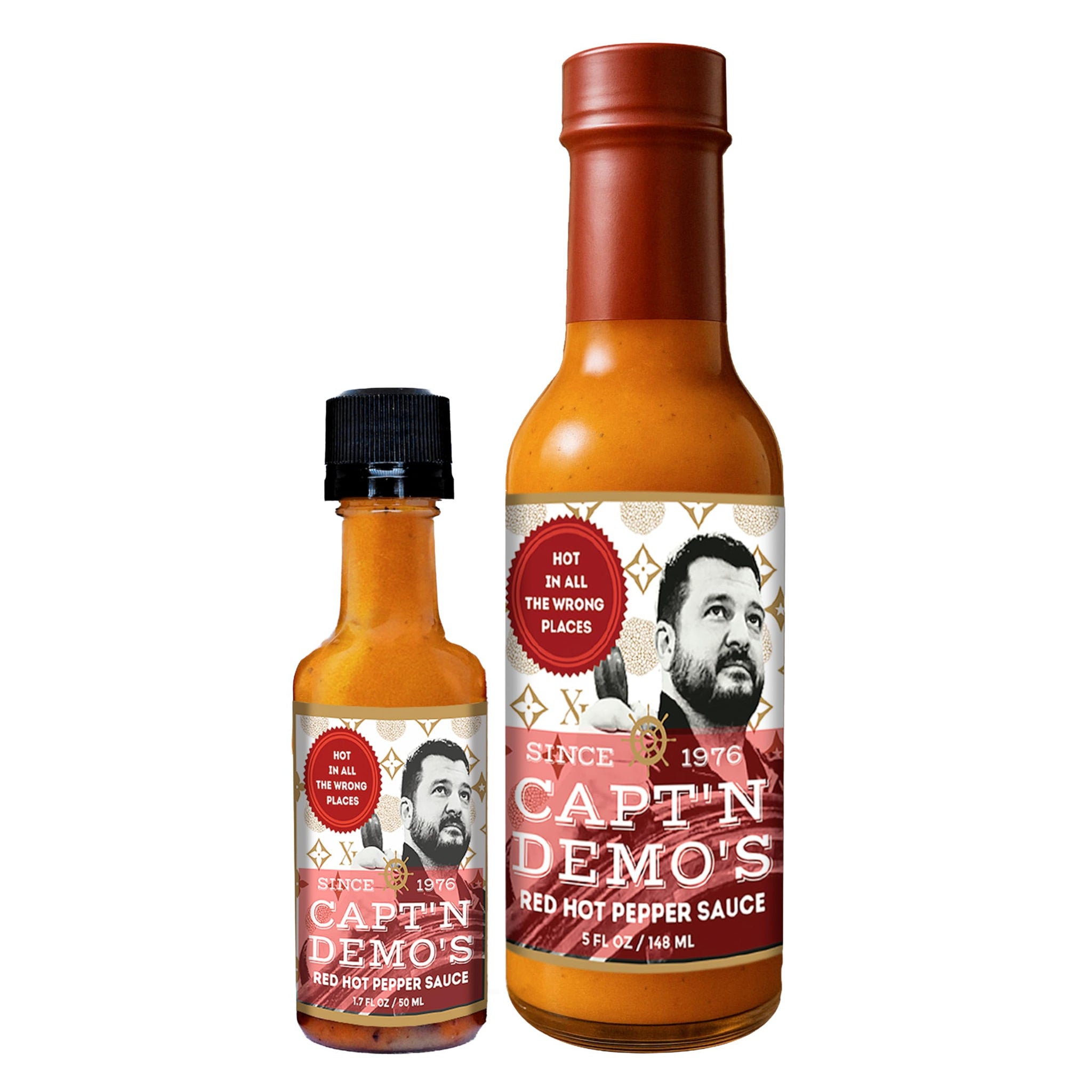 CAPTAIN DEMO's Truffle Hot Sauce | Gourmet Red Pepper Hot Sauce | hot Sauce Sampler Gift Set & Sauce Bottles + Bonus Mini Travel Bottle, Honey Garlic