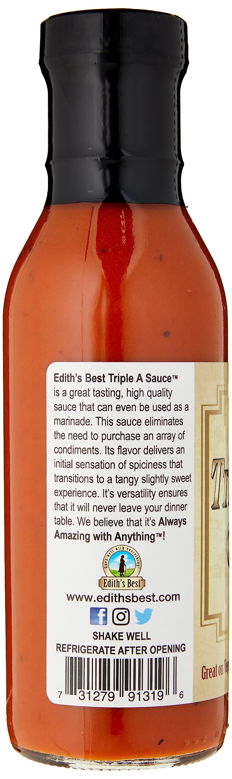 Edith's Best Triple A All Purpose Sauce - Bold and Complex Flavor Enhancer, Versatile Sauce for All Foods - Gluten-Free, Vegan, Ideal for Meats