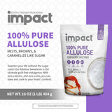 Impact - Pure Allulose Sweetener Sugar Substitute - Zero Calorie Blend, Low-Carb, For Coffee, Tea, Baking, Guilt-Free Indulgence - 1lb