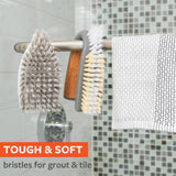Full Circle Grunge Buster, Grout & Tile Scrub Brush, Recycled Materials, Tough & Durable, Grey