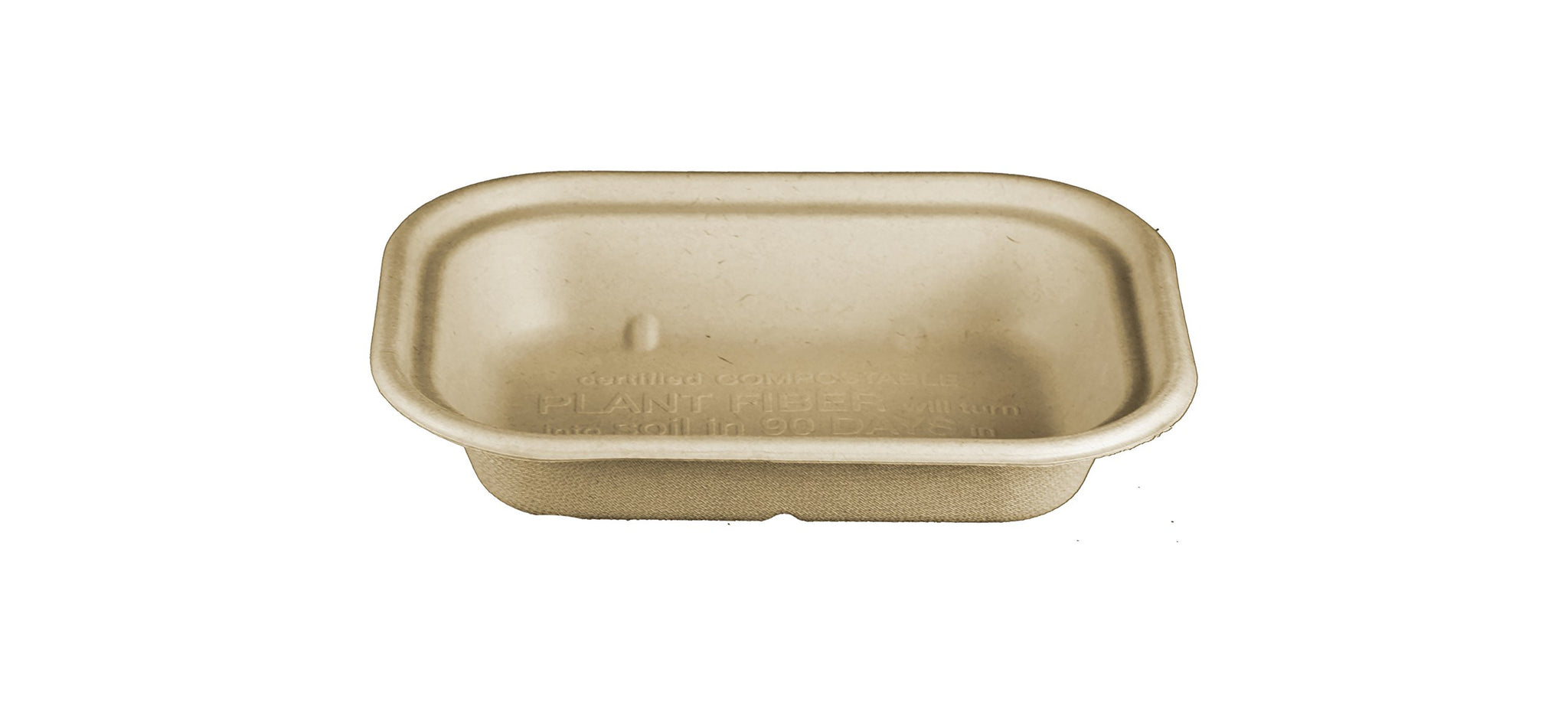 World Centric TR-SC-U8 100% Compostable Unbleached Plant Fiber 1 Compartment Trays, 17 oz., 8" x 6" x 1.5" (Pack of 400)