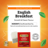 Twinings Decaffeinated English Breakfast Individually Wrapped Bags, 20 Count (Pack of 1), Flavourful & Robust, Enjoy Hot or Iced, 20 Teabags