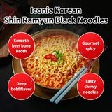 Nongshim Shin Ramyun Black Noodles, Spicy Korean Signature Instant Ramyun, Rich Beef Bone Broth, Pantry Essential Korean Noodles, Quick and Easy, 4.58