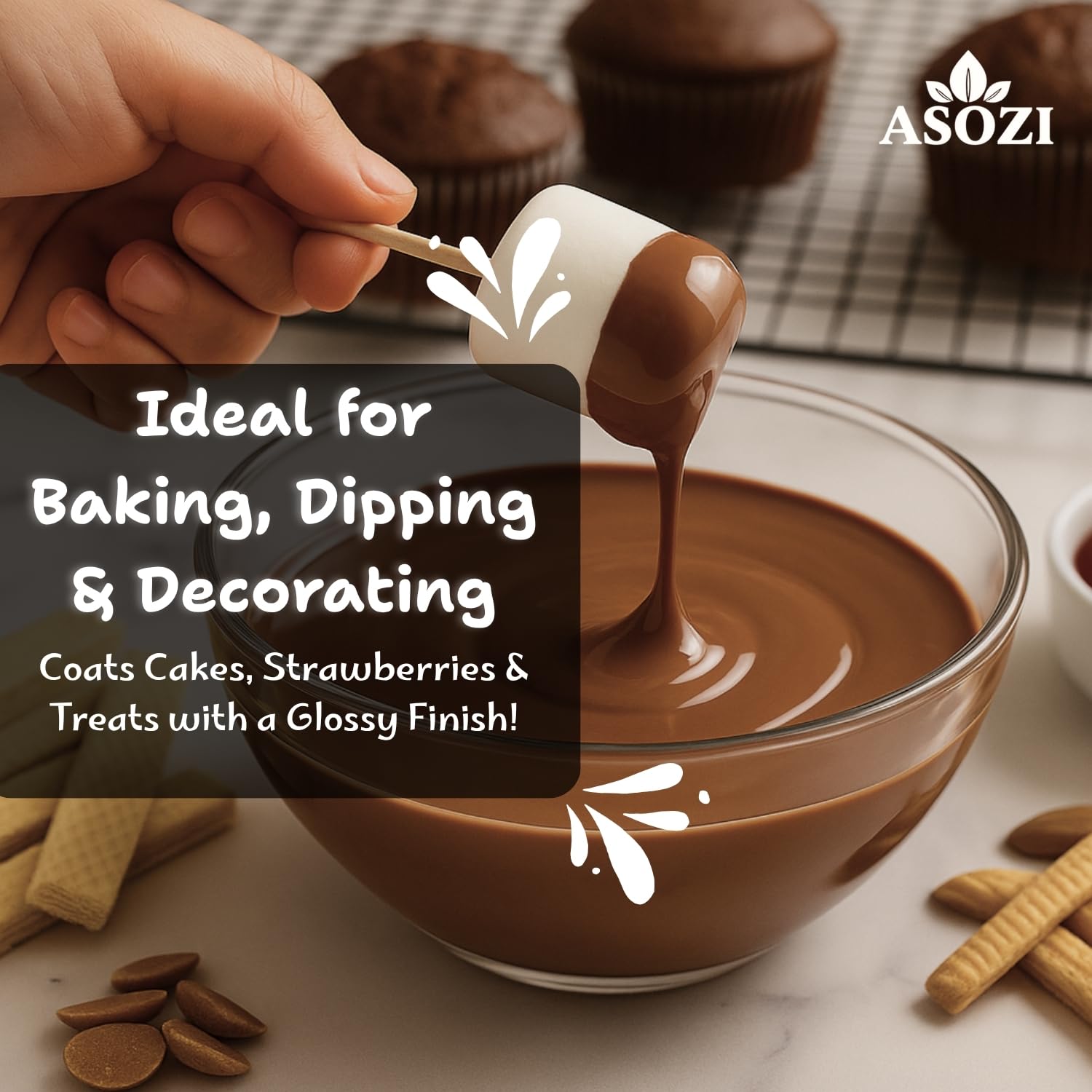 Milk Chocolate Melting Wafers - 5 pounds of Milk Chocolate Cocoa Lite, Perfect for Melting and Dipping, and Dubai Chocolate Bar, Premium Quality Chocolate Wafers for All Your Baking Needs - 80oz