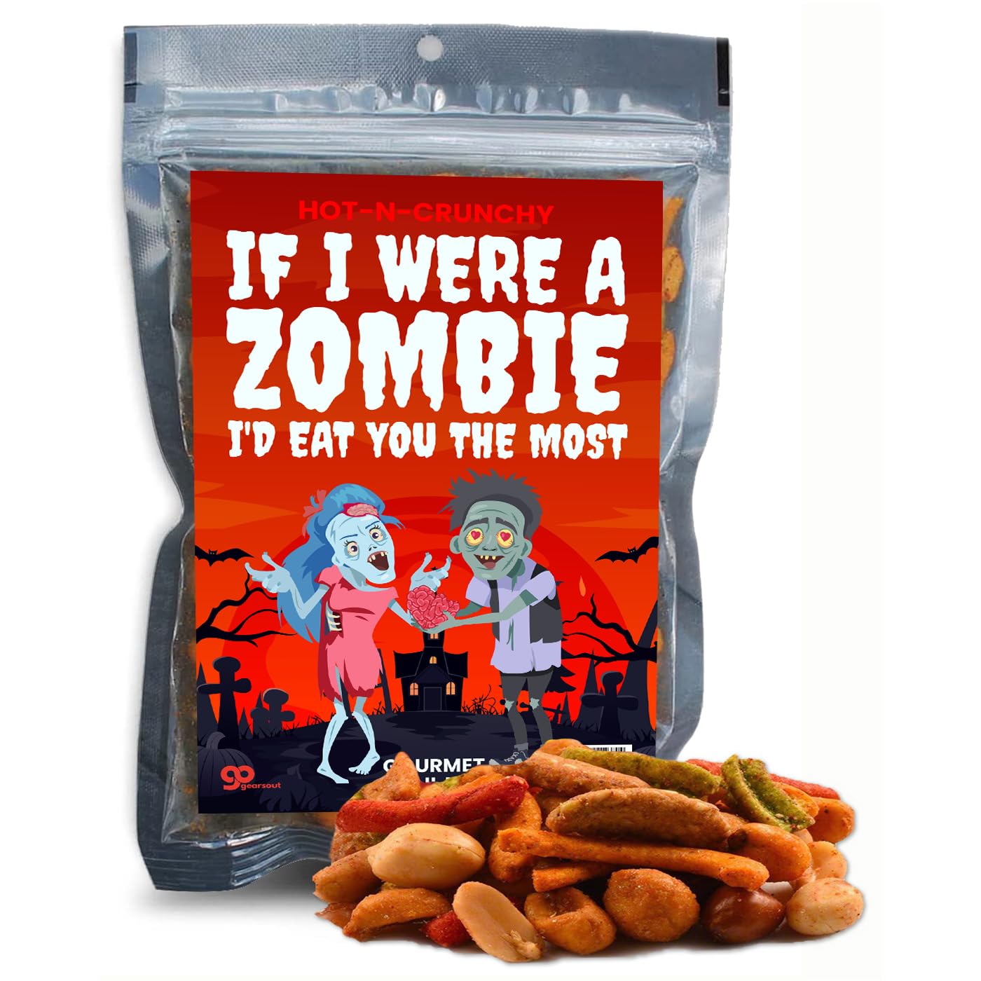 Funny Zombie Eat You Most Trail Mix - Premium Snack Blend - Strange Food Valentine Gifts for Couples Horror Themed Snacks for Date Night Gift Basket