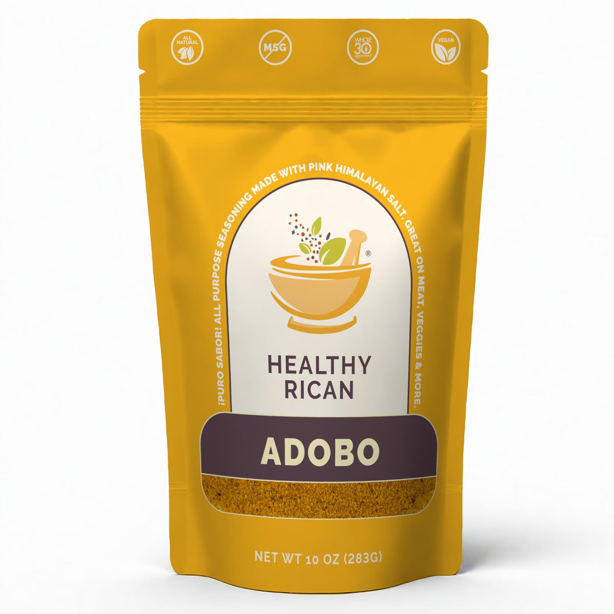 Healthy Rican Adobo Seasoning 10 oz, Clean All Purpose Carribean Latin Spice Mix MSG Free No Preservatives Artificial Flavors Red 40 Gluten Free Low