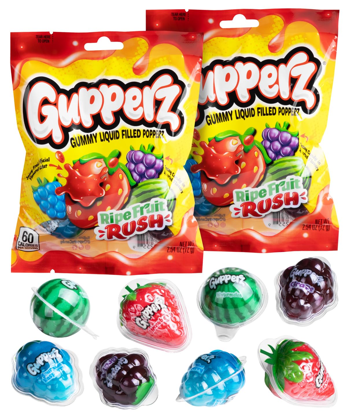 Gupperz Liquid Filled Gummy Candy (Ripe Fruit Rush)