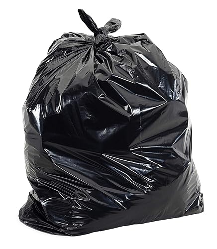 Commander 42 Gallon 3 MIL Black Contractor Bags With Hand Tie - 32" x 44" - Pack of 20 - For Industrial, Commercial, Janitorial, & Construction