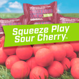 New! Big League Chew - Sour Cherry Bubble Gum Flavor + 80pcs Individually Wrapped Gumballs + For Games, Concessions, Picnics & Parties