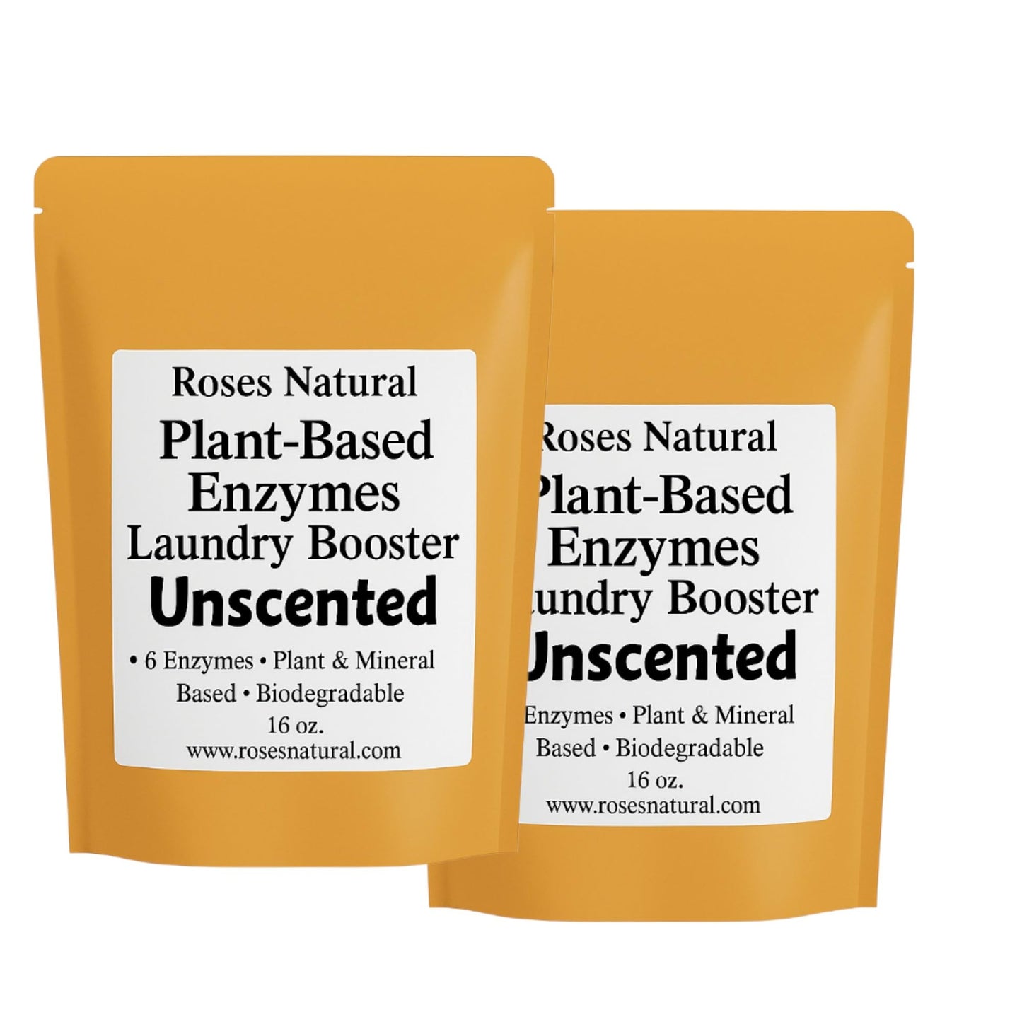 Roses Natural Plant-Based Enzymes Laundry Booster - Unscented | Advanced Enzyme Cleaner & Odor Remover | Powerful Stain Remover for All Fabrics |