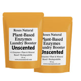 Roses Natural Plant-Based Enzymes Laundry Booster - Unscented | Advanced Enzyme Cleaner & Odor Remover | Powerful Stain Remover for All Fabrics |