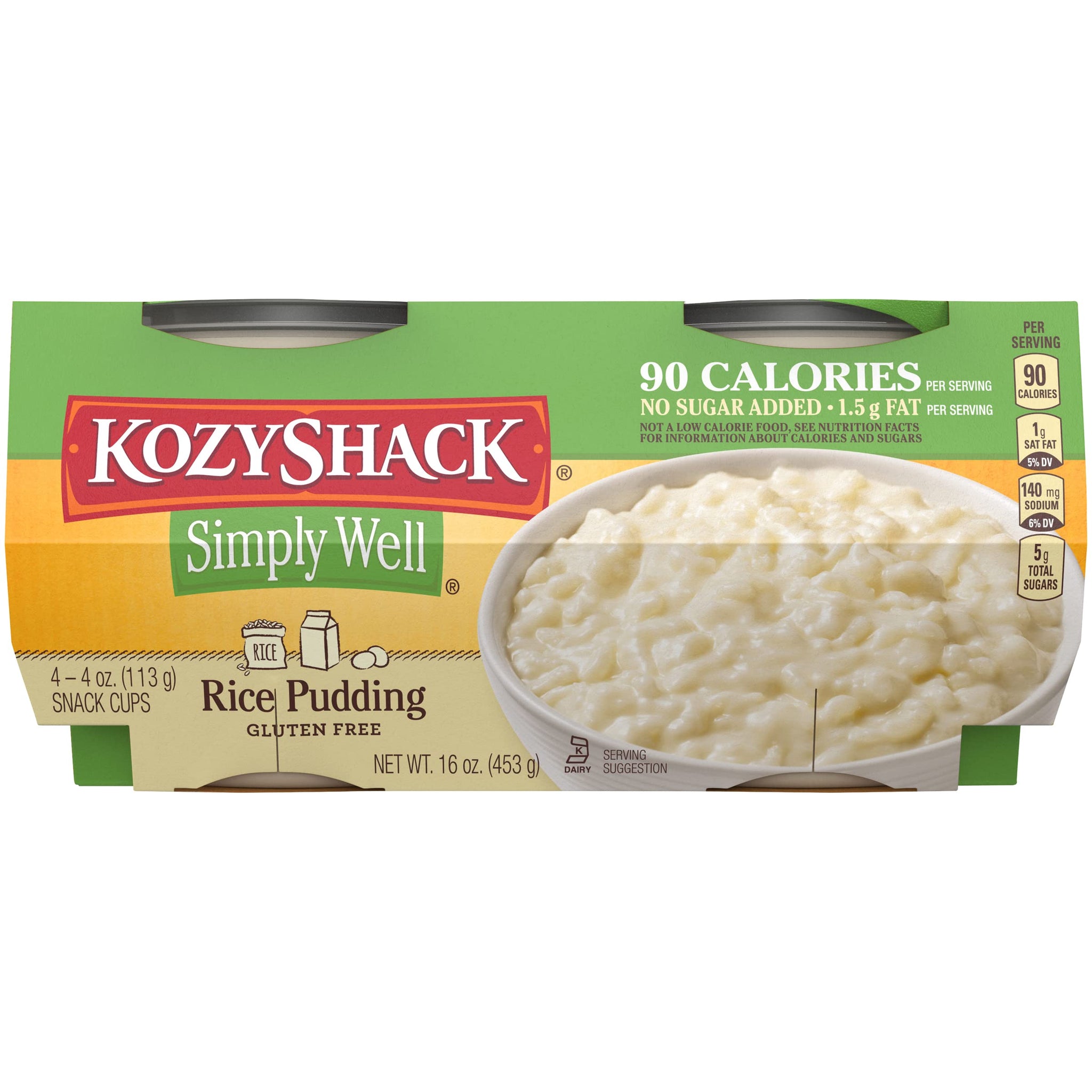 Kozy Shack Simply Well Rice Pudding 4ct, 16 OZ