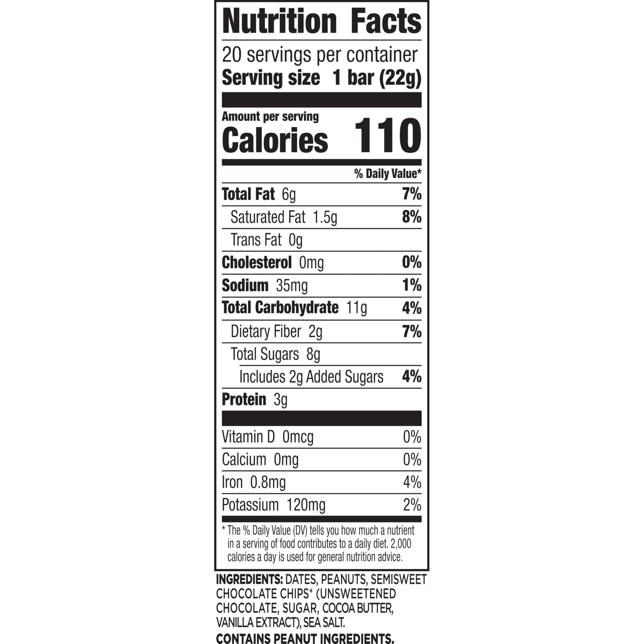 Larabar Minis Peanut Butter Chocolate Chip, Gluten Free Vegan Fruit and Nut Bars, 15.6 oz, 20 Ct