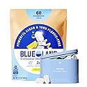BLUELAND 100% Plastic-Free Dishwasher Detergent Tablets, Starter Set, 60 Count with tin, Lemon Zest, Eco-Friendly Dishwashing Pods, Natural, USDA