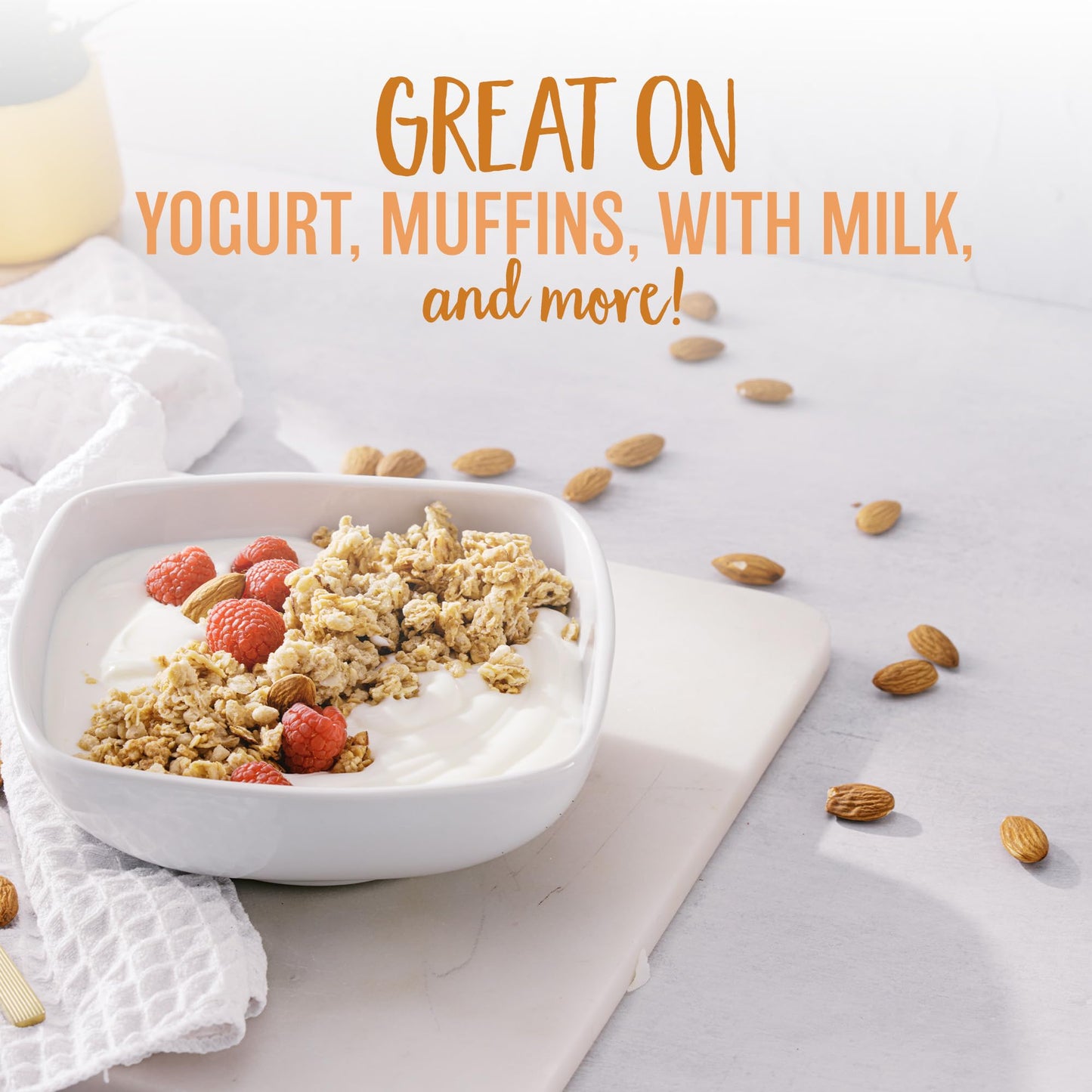 Oatsome Vanilla Almond Granola, Gluten Free, Non-GMO, 5g Protein, Made with Whole Grain Organic Oats, Honey, Almonds, & Vanilla, for Protein Snacks