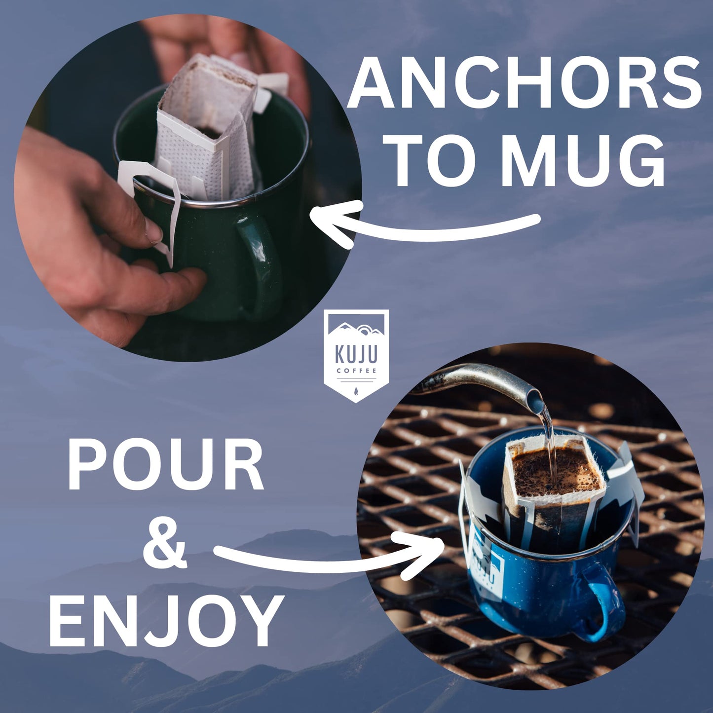 Kuju Coffee Premium Pour Over Individual Coffee Packets - Backpacking, Travel, Camping Organic Coffee Singles - Fair Trade & Eco-Friendly - Ethiopia
