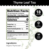 Buddha Teas - Organic Thyme Leaf Tea - Herbal Tea - For Health & Wellbeing - With Antioxidants & Minerals - Clean Ingredients - Caffeine Free - OU
