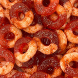 Alebrixes- Peach Ring Chamoy Gummies 8 Oz (226 g) | Juicy Chamoy Peach Rings - Jugosas Gomitas Sabor Durazno Cubiertas con Chamoy | Sweet & Spicy