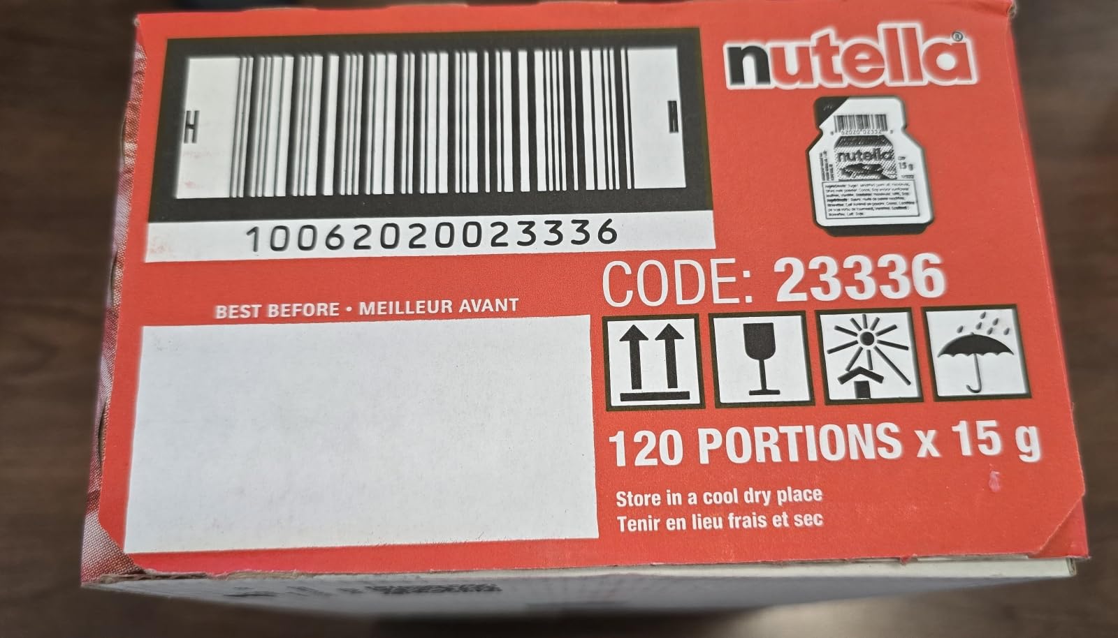 Nutella Hazelnut Spread Single Serve Mini Cups, 120 Packs, Baking Supplies, Great For Restaurants And Bakeries, 62.4 Oz Total
