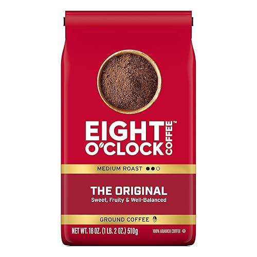 Eight O'Clock Coffee The Original, Medium Roast Ground Coffee 100% Arabica, Sweet, Fruity & Well Balanced, 18 Ounce (Pack of 1)