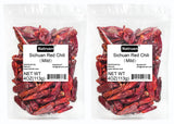 Natruen Whole Dry Szechuan Chinese Red Chili Pods 4 Oz (Pack of 2), Mild, Facing Heaven Chili, Spicy Sichuan Dried Red Hot Chilies for Chili Oil