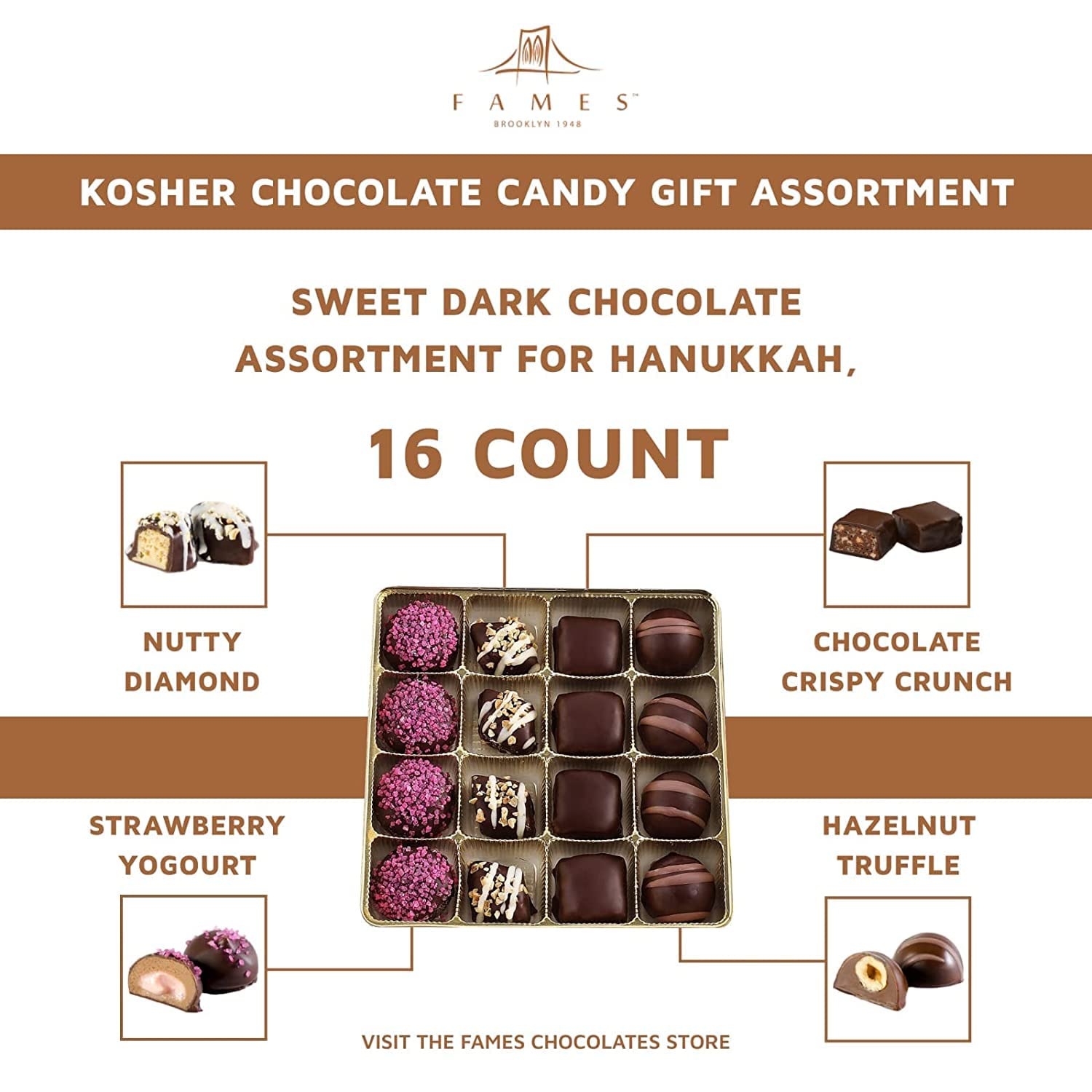 Chocolate Gift Box - Great for Holiday, Happy Birthday, Everyone Loves Chocolates (Purple Gift Box)