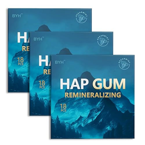 Remineralizing Gum with Hydroxyapatite & Xylitol - Sugar Free Gum for Daily Enamel Support and Oral Health (18 Count (Pack of 3))