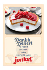 Junket Danish Dessert Raspberry and Strawberry Mix - for Pie Filling, Cheesecake Topping, Sauces, Puddings, and Glazes. Add Water, Heat 60 Seconds