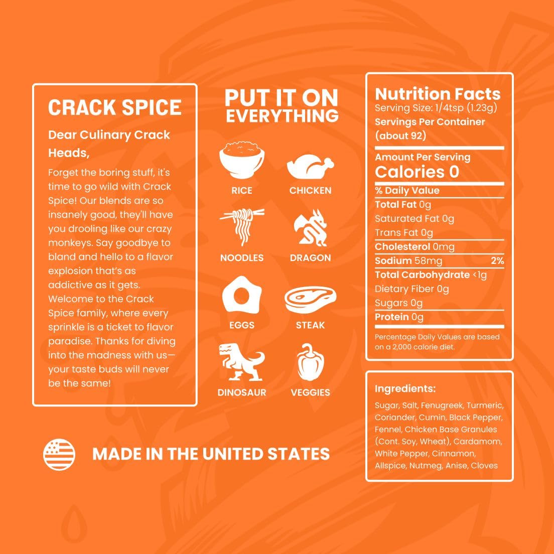 Curry Crack Spice - Golden Curry Seasoning Blend with Turmeric, Cumin, Coriander, Fenugreek & Aromatic Spices - Spicy, Warm Rub for Veggies, Chicken