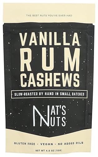 Nat's Nuts, Cashews Vanilla Rum, 4 Ounce