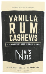 Nat's Nuts, Cashews Vanilla Rum, 4 Ounce