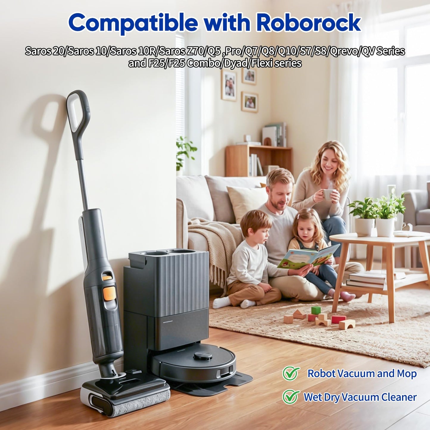 2 Pack Floor Cleaning Solution for Roborock Robot Vacuum and Mop & Wet Dry Vacuum Cleaner, Residue & Streak Free, Pet Safe, Deeply Cleans Various Hard