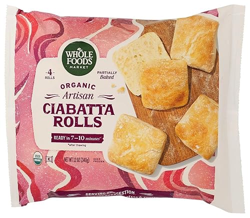 Whole Foods Market Organic Take & Bake Ciabatta Rolls, 12 OZ