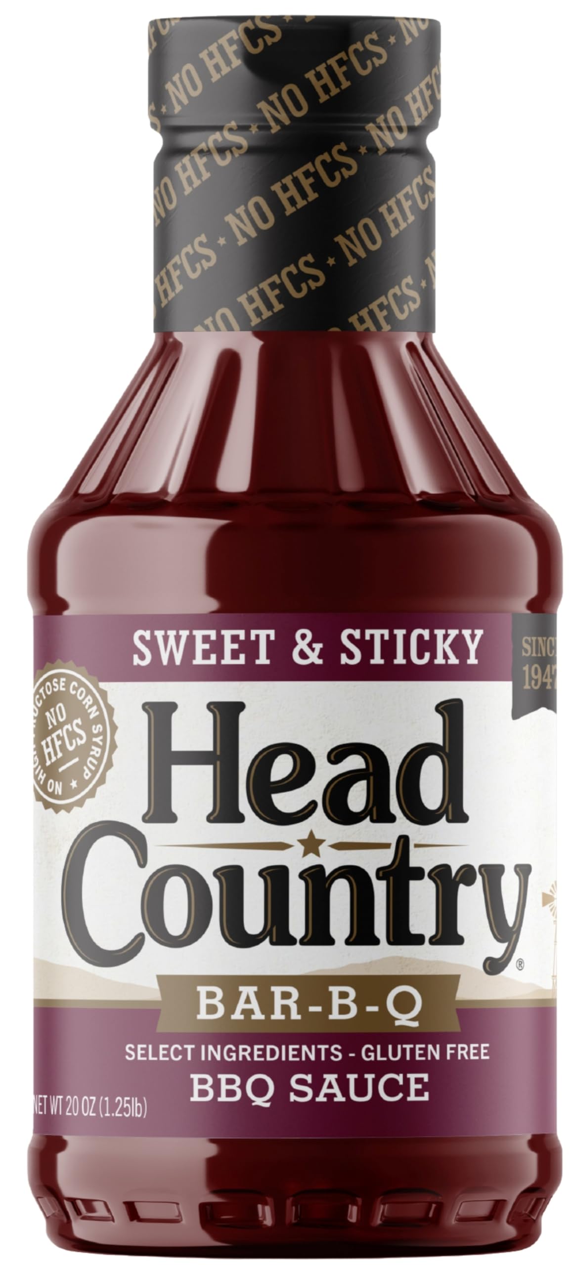 Head Country BBQ Sauce, Sweet & Sticky | Barbecue Sauce 20 Ounce Bottle