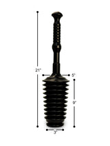 Master Plunger MP500-3TB Heavy Duty Bathroom Toilet Plunger Kit with Tall Bucket. Equipped with Air Release Valve, Black
