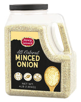 Spicy World Minced Onion 4 LB Jar - Gluten Free, Bulk Dehydrated Chopped Onions for Cooking, Dried Onion Flakes, Non-GMO, Long Shelf Life, Great