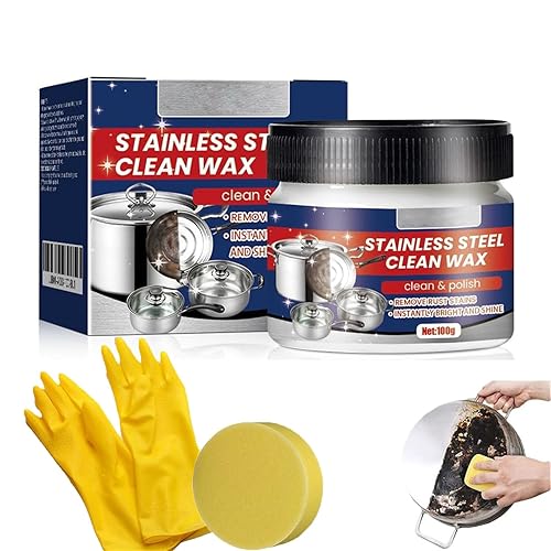 HOLVA Stainless Steel Scratch Remover for Appliances, Multi-Purpose Scratch Remover Paste, Stainless Steel Scratch Repair Kit for Oven, Sink, Fridge