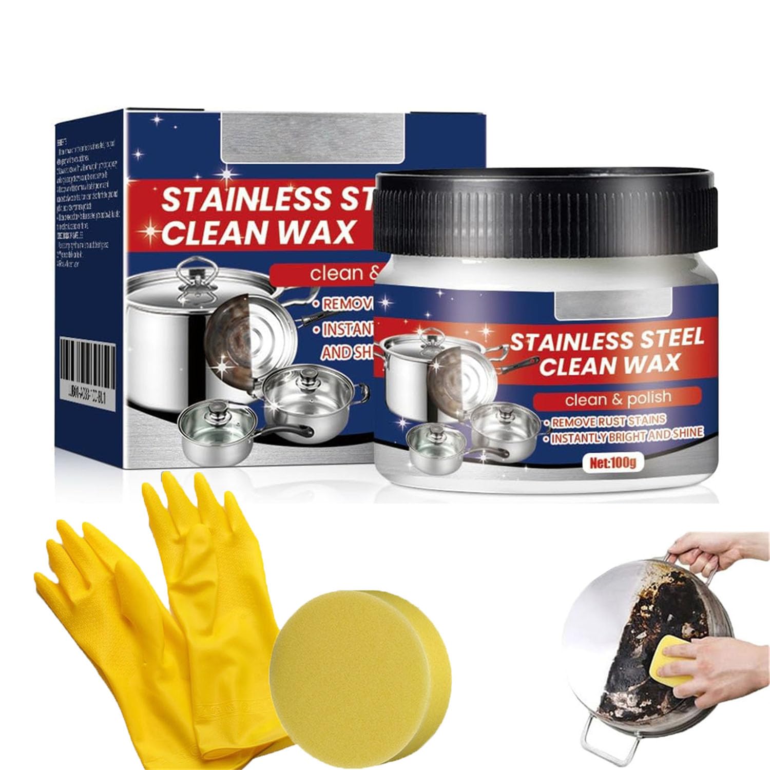HOLVA Stainless Steel Scratch Remover for Appliances, Multi-Purpose Scratch Remover Paste, Stainless Steel Scratch Repair Kit for Oven, Sink, Fridge