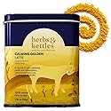 Herbs & Kettles Calming Golden Turmeric Latte | Caffeine-Free Blend with Turmeric, Ashwagandha & Spices | 25-30 servings | Ayurvedic Drink