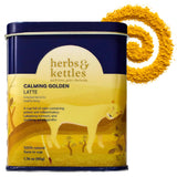 Herbs & Kettles Calming Golden Turmeric Latte | Caffeine-Free Blend with Turmeric, Ashwagandha & Spices | 25-30 servings | Ayurvedic Drink