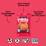 Bobo's Strawberry PB&J Oat Snacks, Simple Ingredients, Whole Grain Oats, Plant Based, Non-GMO, Gluten Free Breakfast Bars, Healthy Snacks for Adults