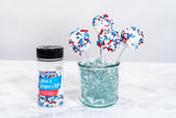 Bakerpan July 4th Sprinkles for Cake Decorating - Star Confetti Mix - Patriotic Edible Confetti Sprinkles for Cupcakes, Ice Cream, Cookies, Cakes