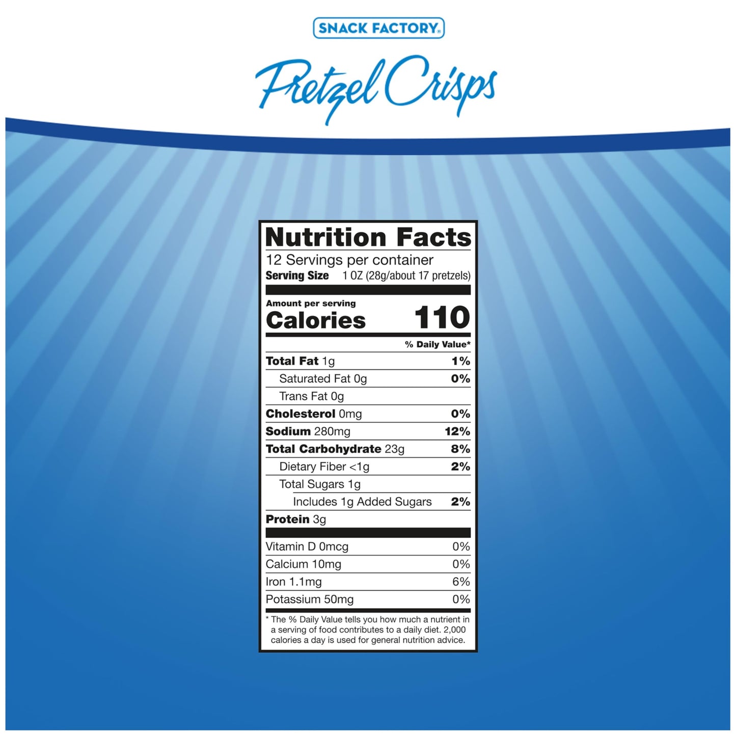 Snack Factory Pretzel Crisps Bites, Sea Salt Pretzels, 12 Oz
