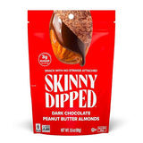 SkinnyDipped Dark Chocolate Peanut Butter Almonds, Healthy Snack, Plant Protein, Gluten Free, 3.5 oz Resealable Bags, Pack of 1